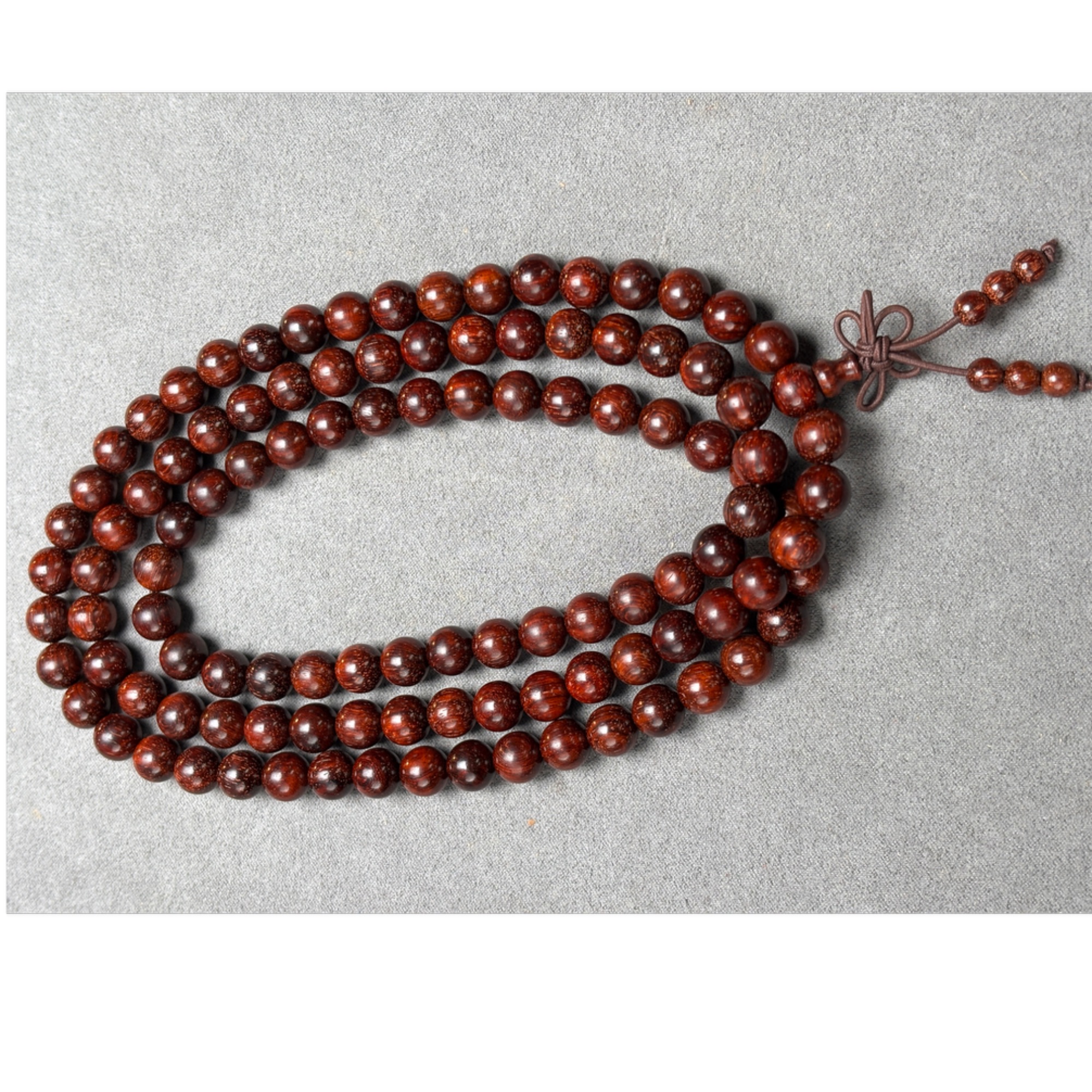 【带星 新开料】印度小叶紫檀0.8cm*108颗 干磨原生态【X250501】