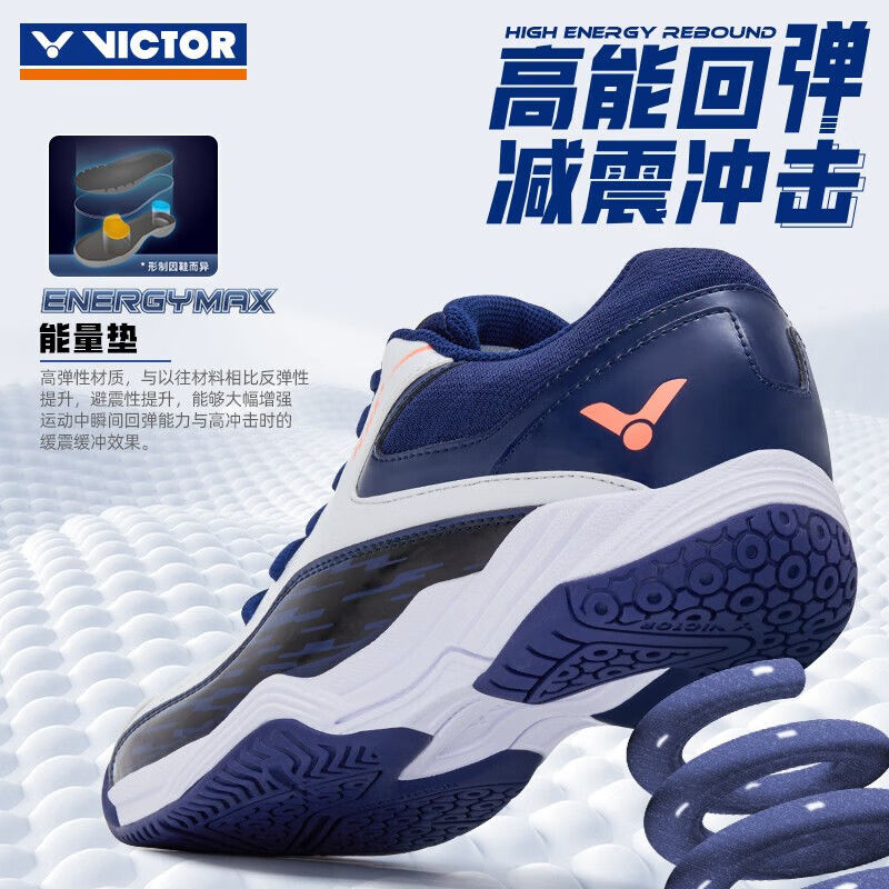 威克多（VICTOR） 羽毛球鞋男女同款全面行高弹耐磨透气  白蓝 A102