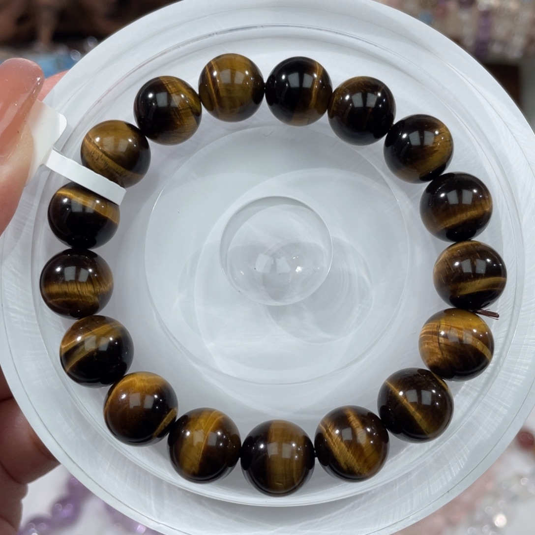 未镶嵌手串水晶004黄虎眼12m+