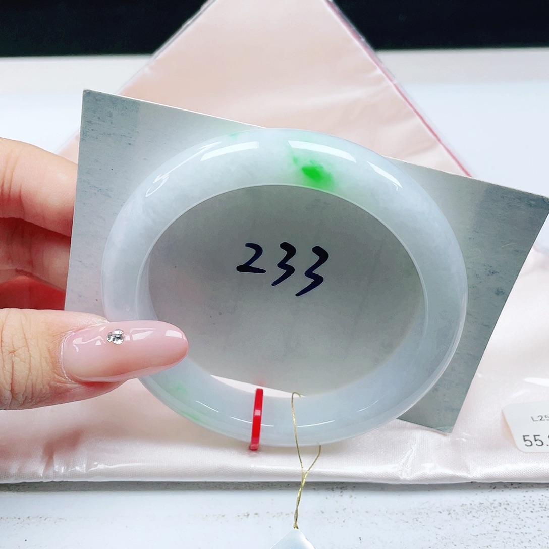 翡翠未镶嵌手镯 正圈55+