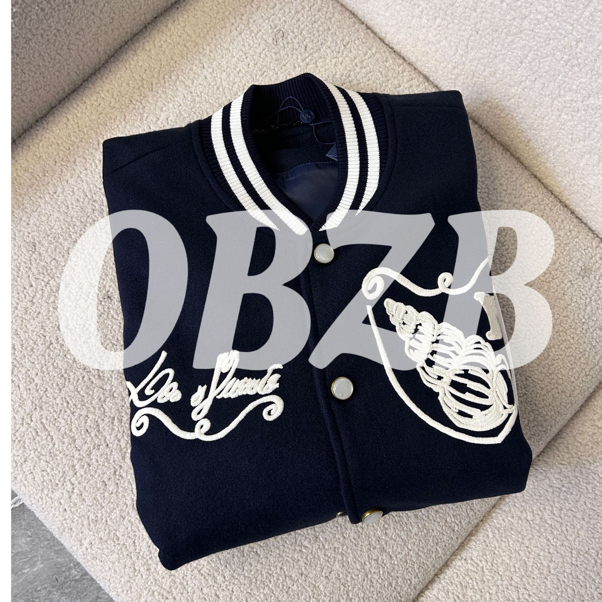 OBZB【L白色刺绣外套】外套棒球服单排扣宽松舒适百搭休闲1003