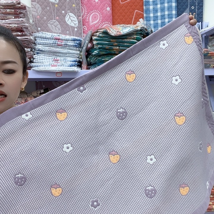 棉紫色小草莓纯棉