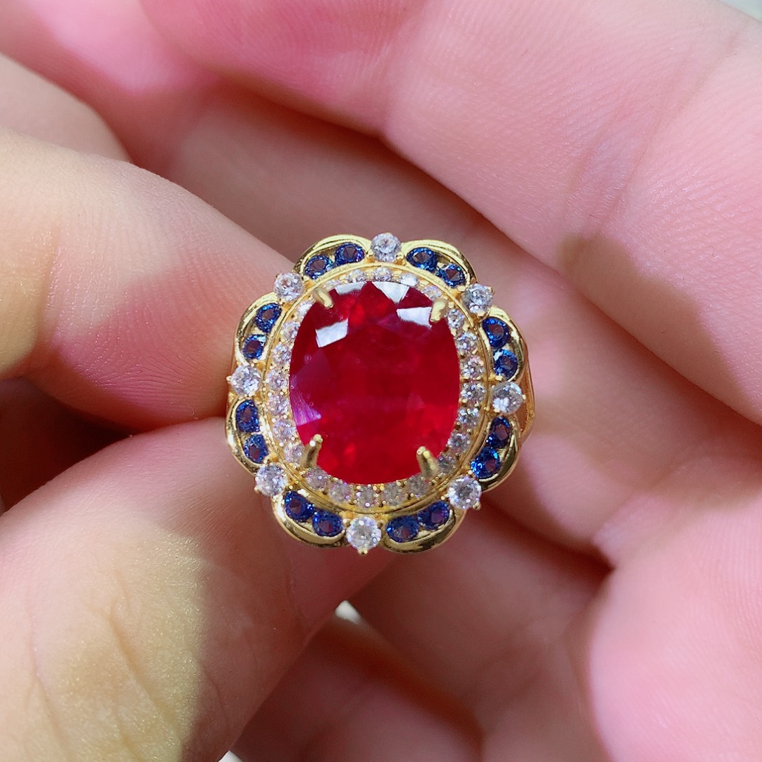 12克拉红宝石（处理）925戒指