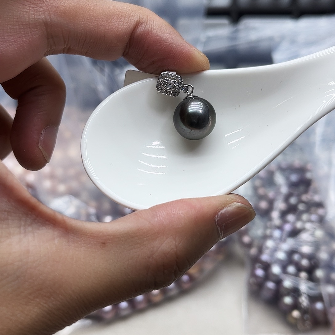 海水珍珠银S925镶嵌颈饰