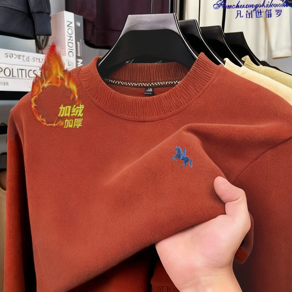 【拍一发二】双面奥利绒刺绣卫衣凡创世保罗男士厚款打底衫卫衣2
