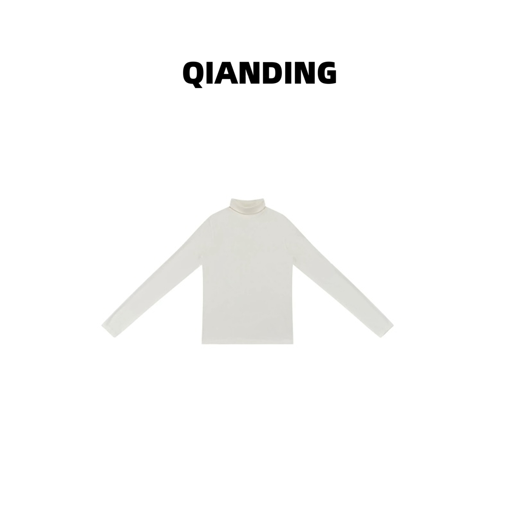 【QIANDING】2024新款"高领"珍珠山羊绒共混打底衫长袖T恤QD0828