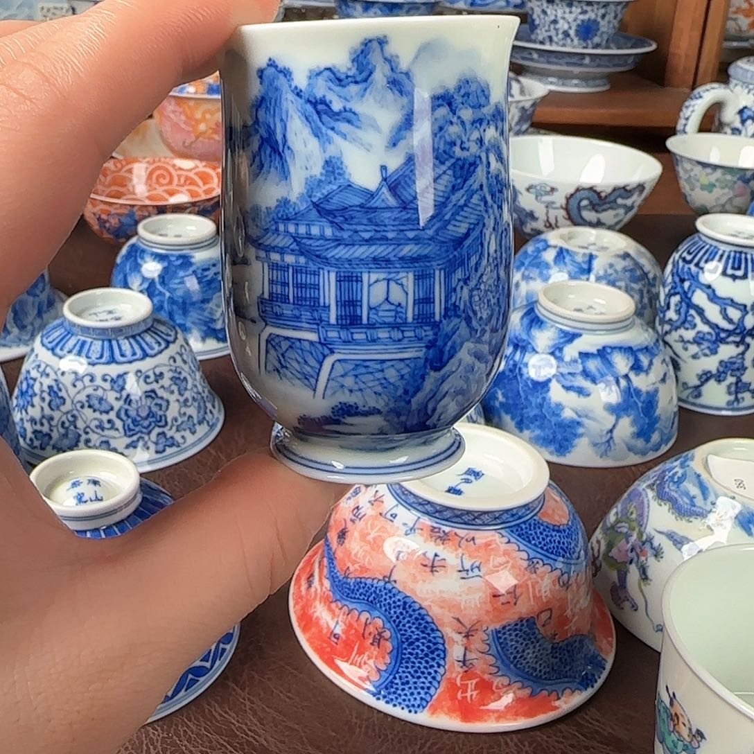 杯青花釉下闻香杯