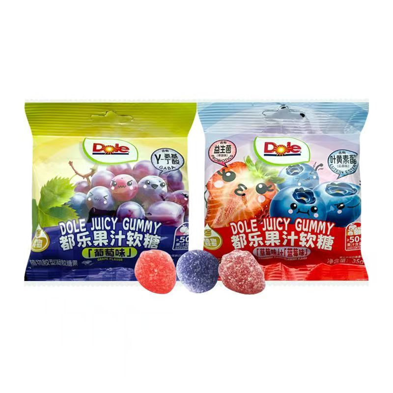 4袋装临期 都乐 果汁软糖35g葡萄味草莓蓝莓味26年7月26到期