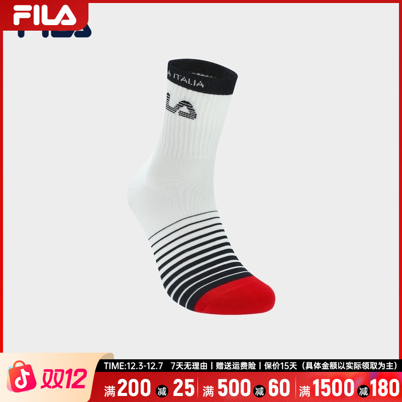 FILA/斐乐男夏季新款袜子时尚百搭运动中筒篮球袜休闲F13M439301F