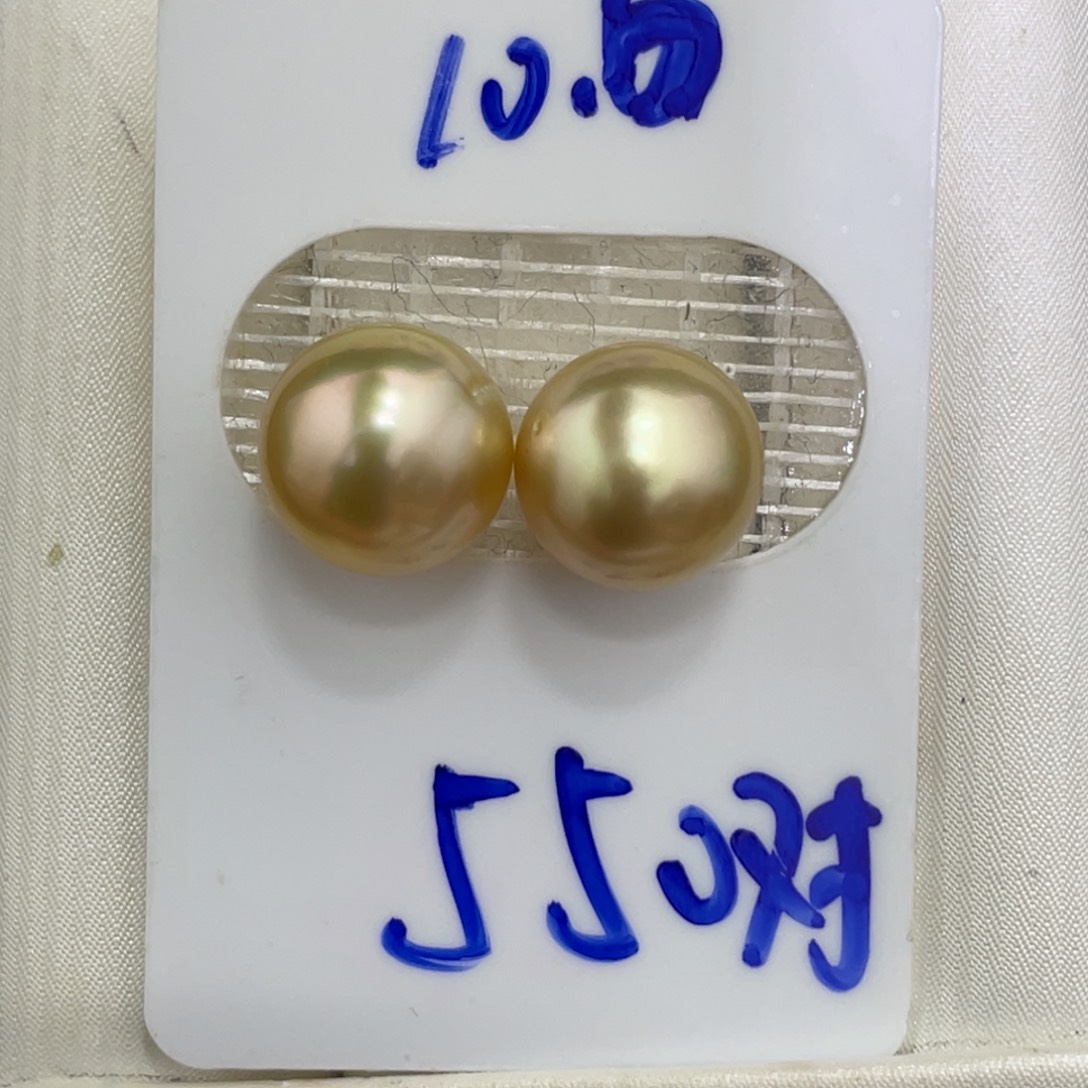海水珍珠裸珠10-11mm金珠