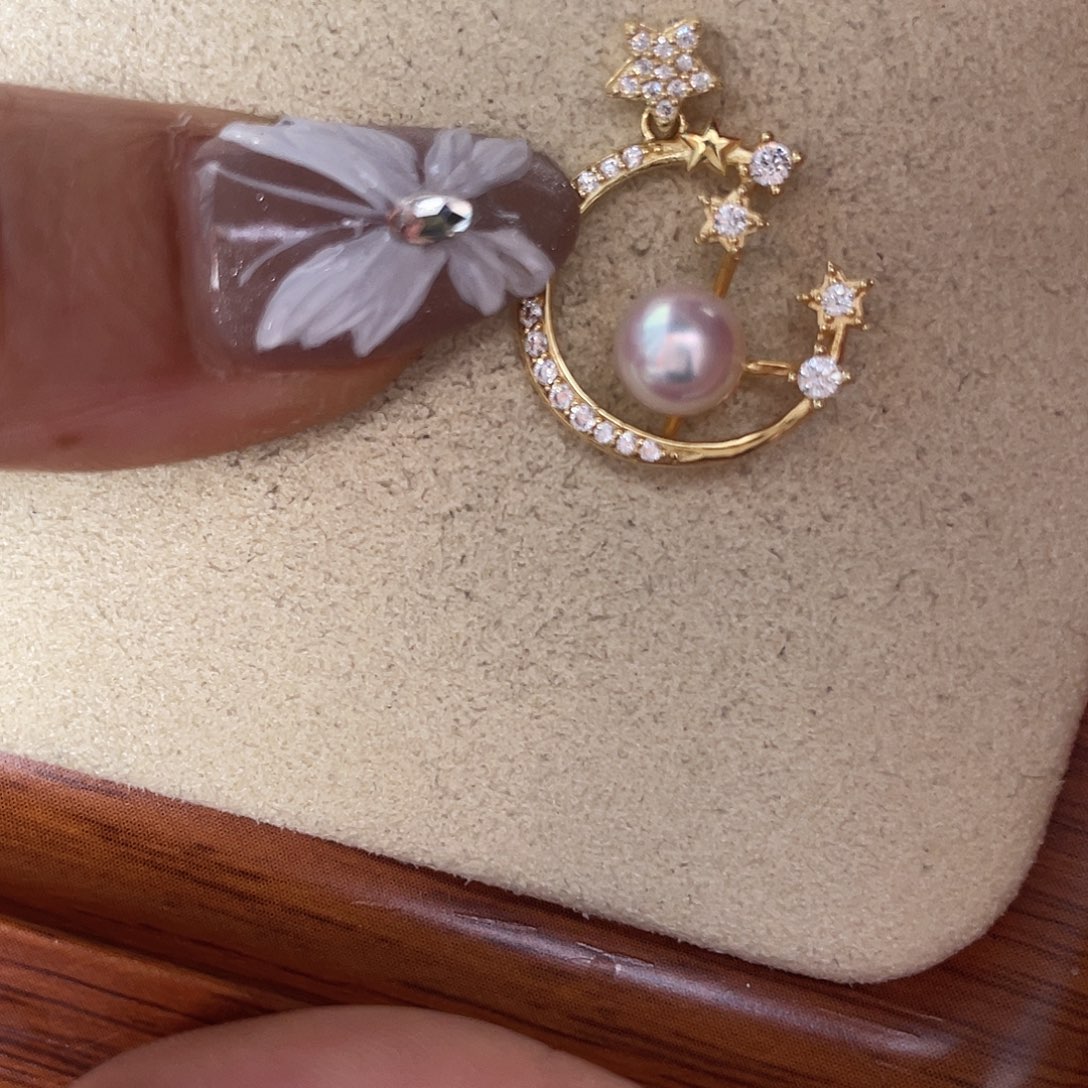 海水珍珠银S925镶嵌颈饰