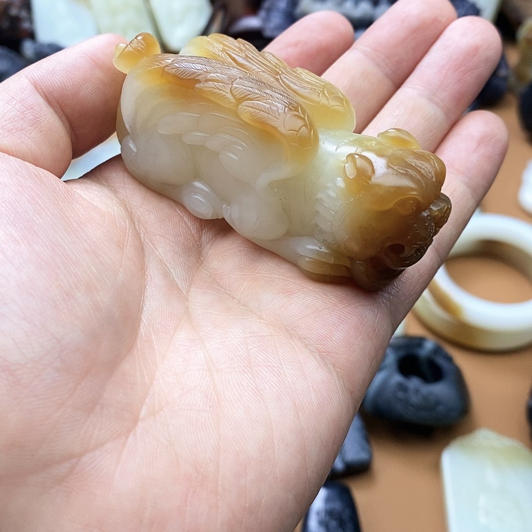 和田玉手把件未镶嵌我****～