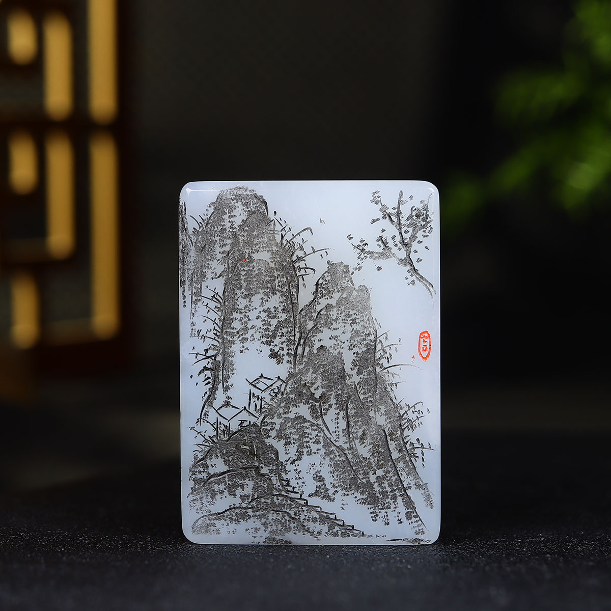 120207和田玉白玉富居山水