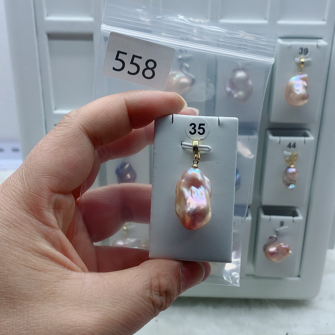 合金吊坠(不含链)淡水珍珠