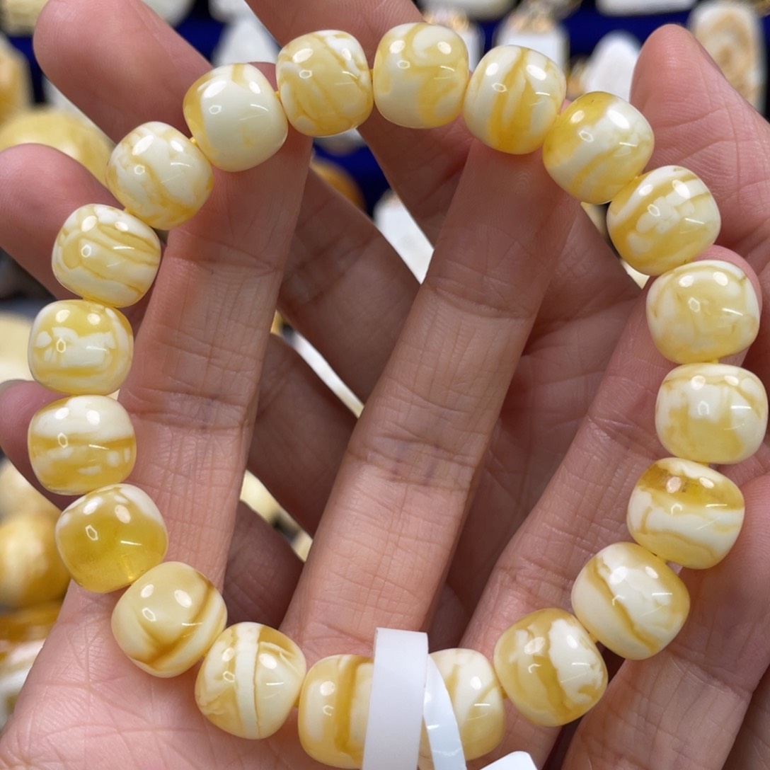 蜜蜡裸石未镶嵌琥珀蜜蜡手串卡11mm
