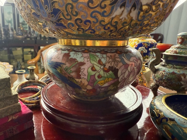 景泰蓝仙鹤百花不落地聚宝盆