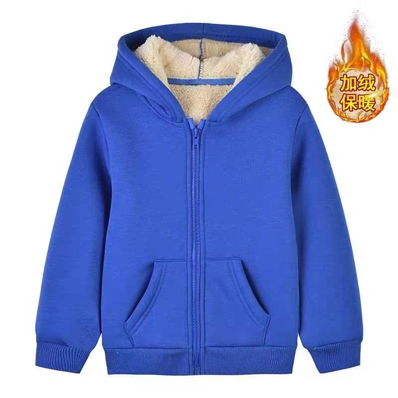 （偶有微瑕）儿童加绒加厚保暖纯色外套WT181