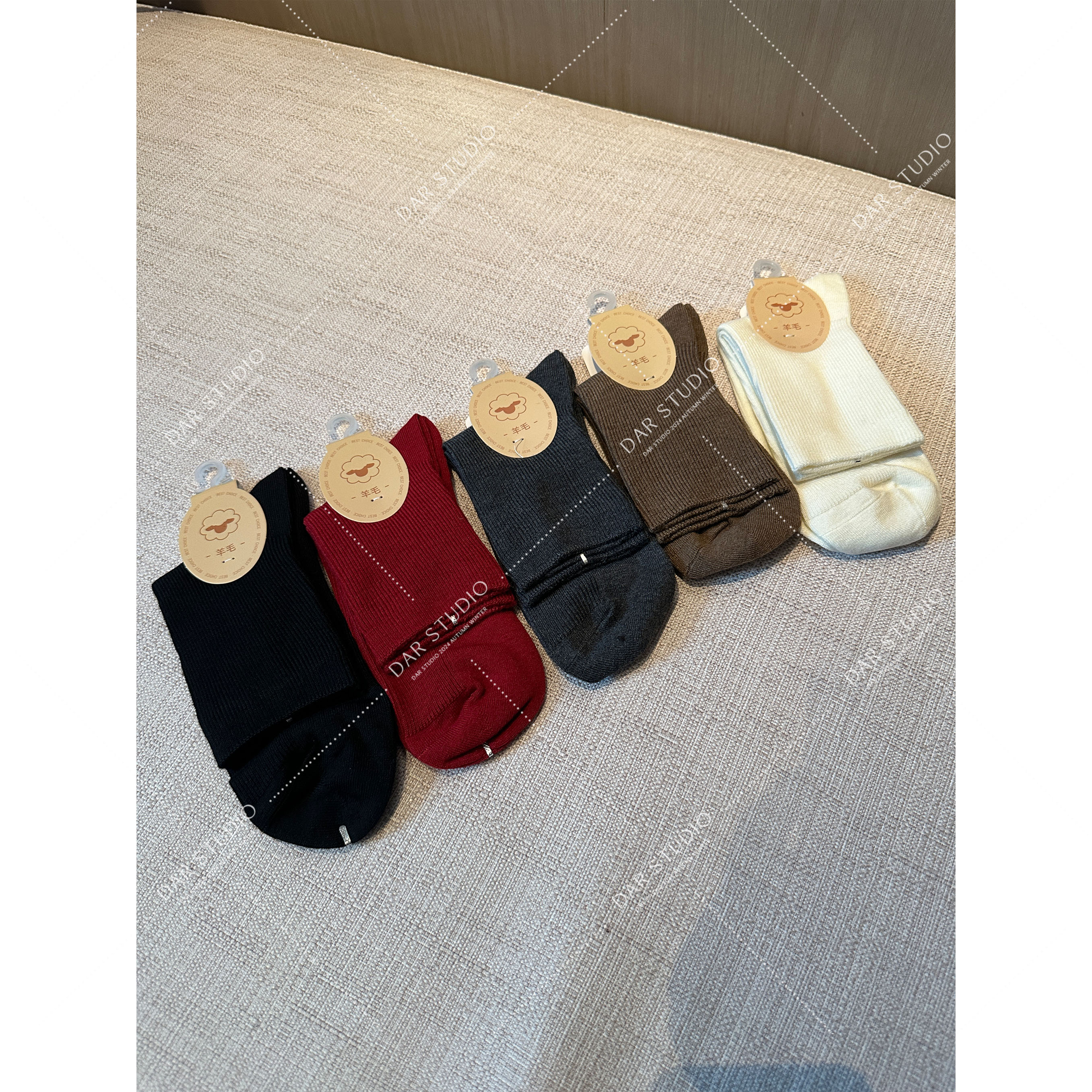 DAR STUDIO 深圳货 2025新款羊毛中筒袜