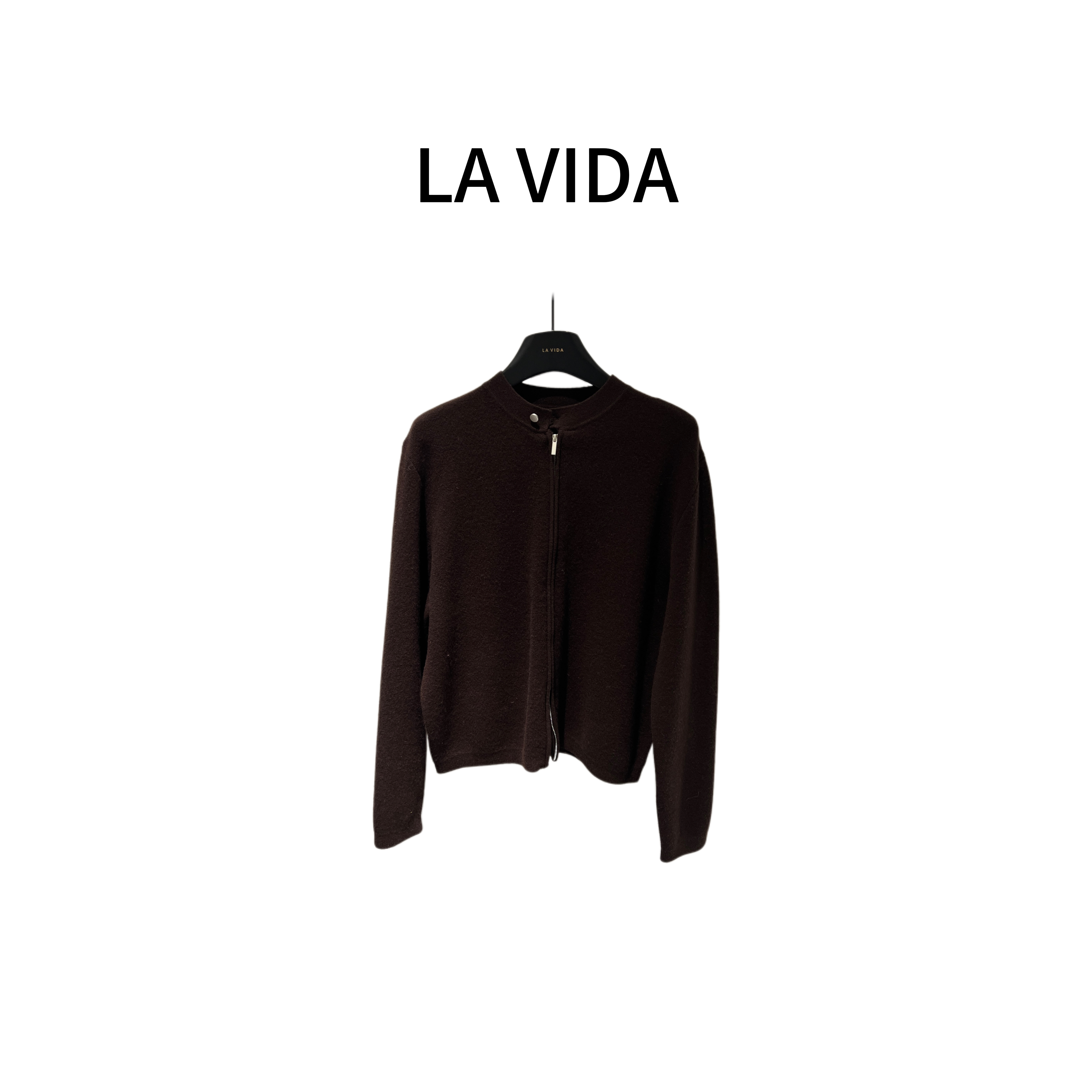 -LA VIDA-三色小立领拉链毛衫