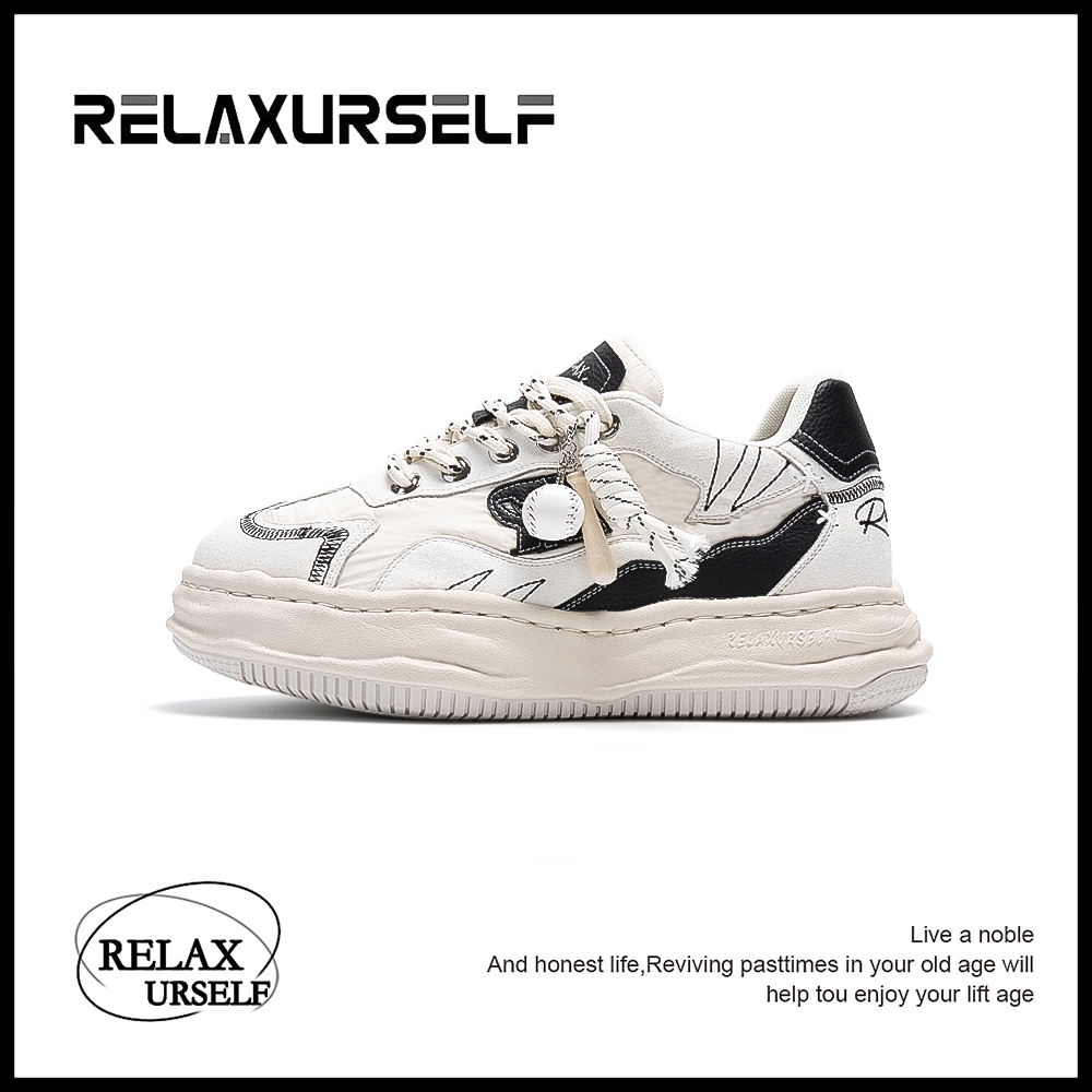 RELAXURSELF干净痞帅潮牌鞋国潮鞋厚底潮鞋透气百搭男鞋增高潮鞋