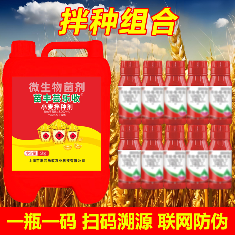 【苗丰芸乐收】拌种组合大桶微生物菌剂小麦大蒜花生种子包衣种衣剂