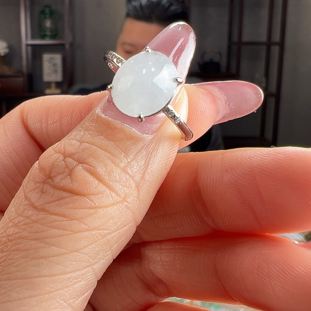 翡翠银S925镶嵌戒指戒指45