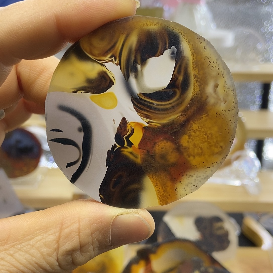 定制玛瑙巴玉玛瑙象形花牌