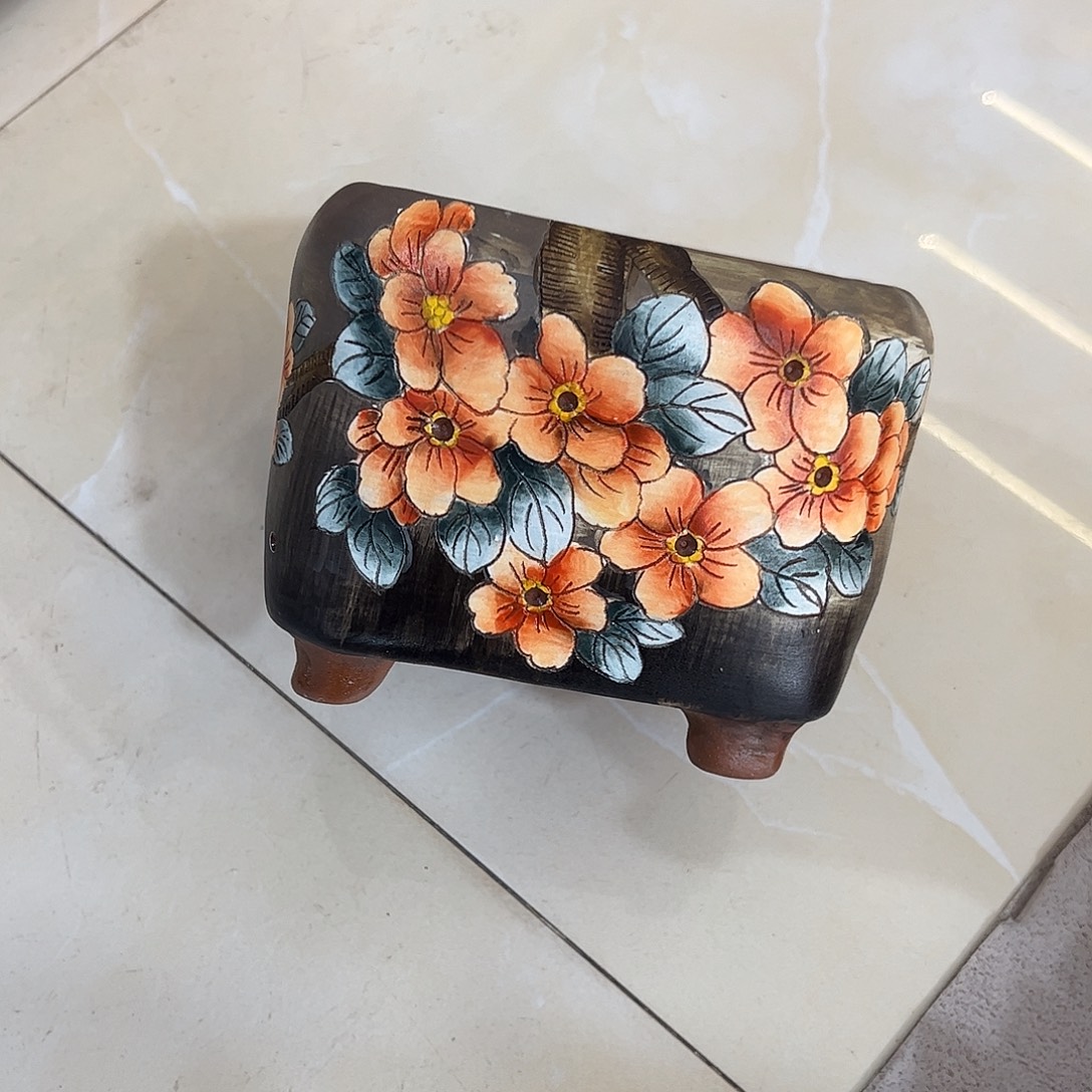 景德镇炫彩手绘口12*12高11.5