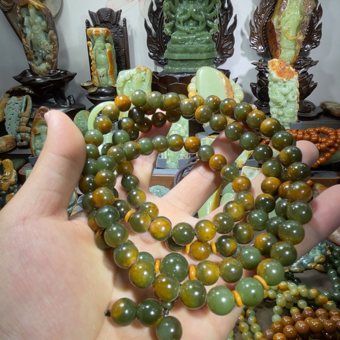 透闪石质玉108 卡10未镶嵌一*