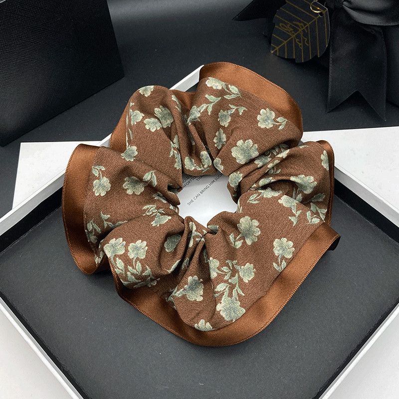 新款花朵波点大肠圈复古扎马尾头绳ins时尚百搭扎丸子头发绳皮套