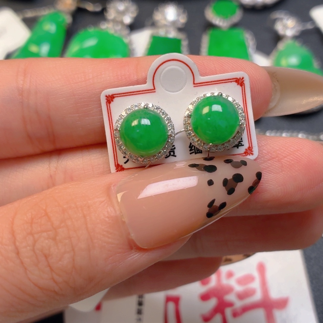 翡翠银S925镶嵌吊坠(不含链)