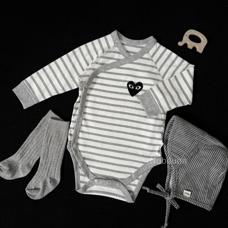 心跳的温度|Nubiluna婴儿长袖春和尚服斜襟双层护肚连体衣包屁衣