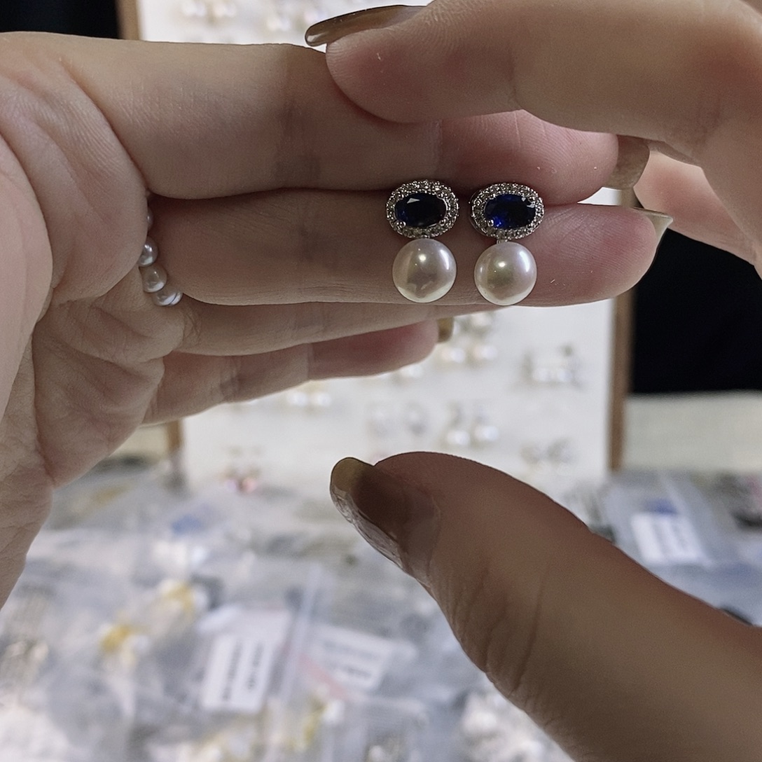 耳饰合金淡水珍珠