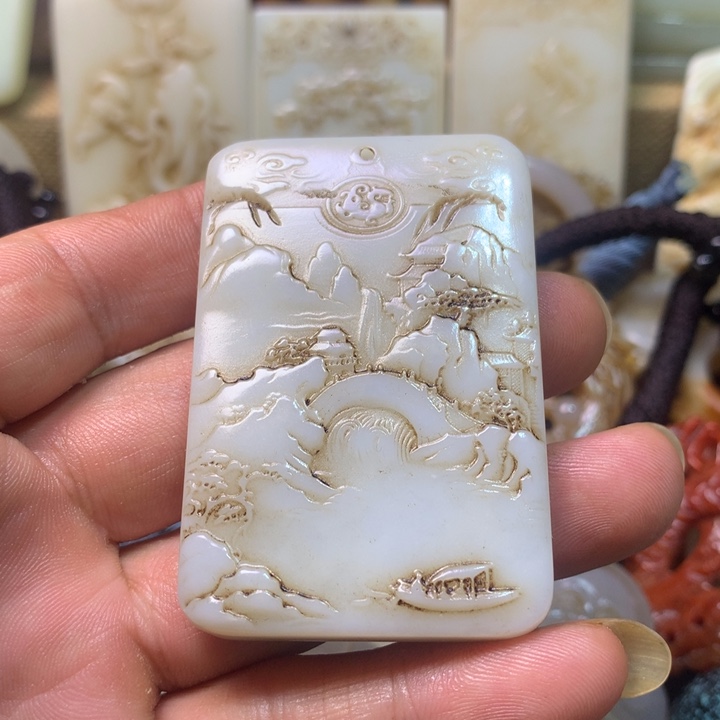 和田玉未镶嵌挂件国*