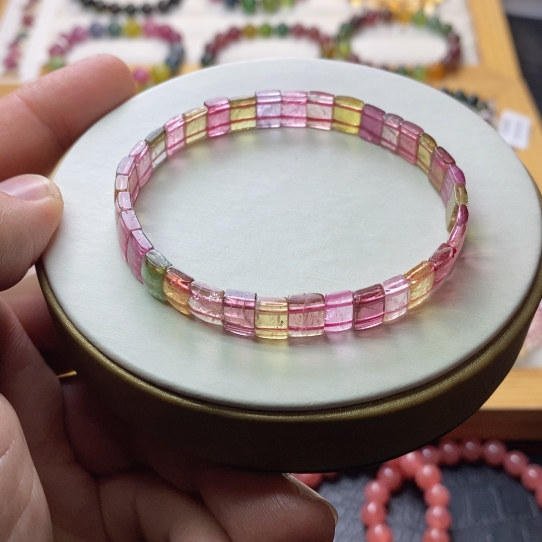 碧玺手链碧玺未镶嵌