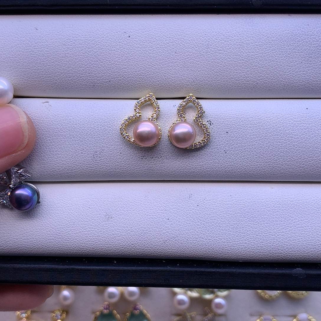 淡水珍珠耳饰合金