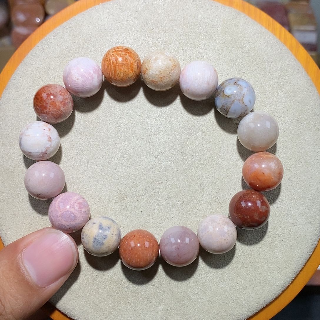 硅化珊瑚（珊瑚玉）手链未镶嵌多宝106