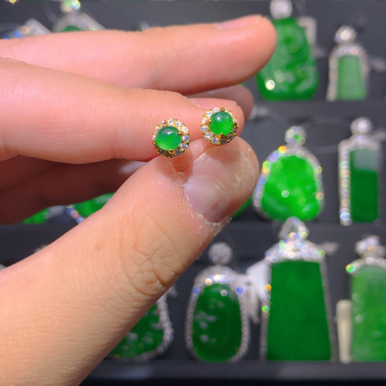 【闪购商品】翡翠耳饰银S925镶嵌11111111111