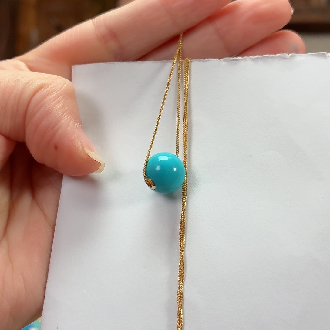 18K金镶嵌绿松石珠宝奇石