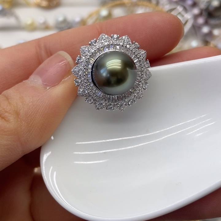 海水珍珠戒指银S925镶嵌