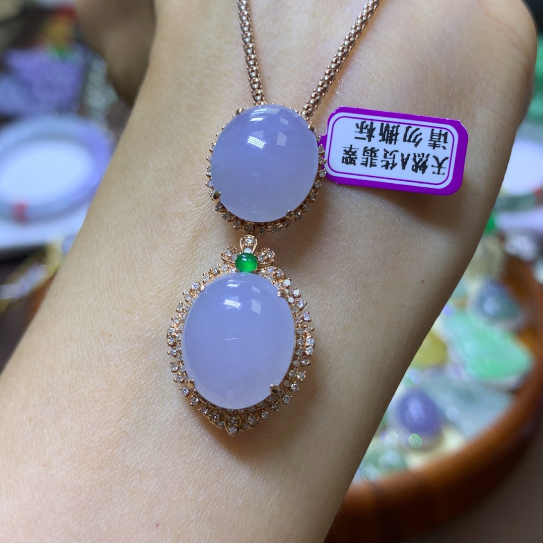 【闪购商品】翡翠颈饰18K金镶嵌翡翠