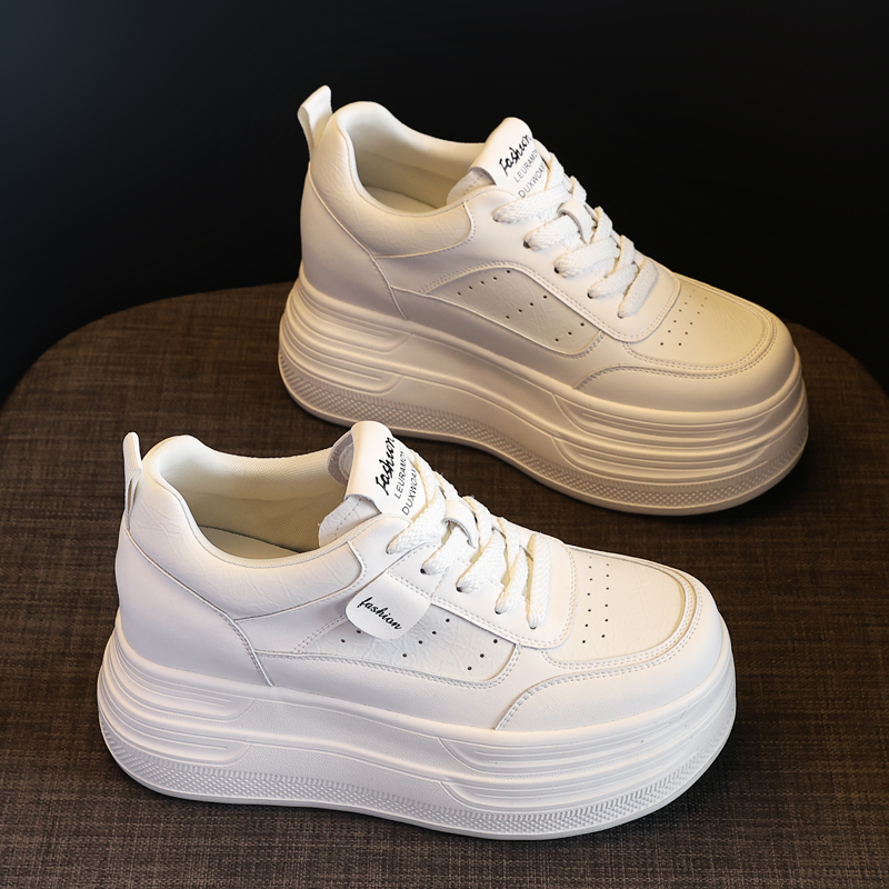 【8公分】2025年春季新款百搭简约厚底增高小白鞋运动休闲板鞋子潮