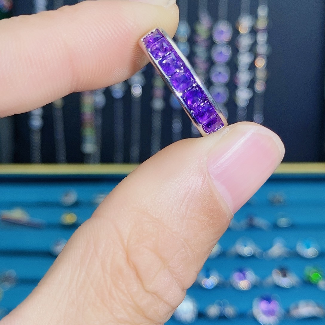 紫晶珠宝半成品银S925镶嵌