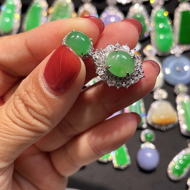 翡翠银S925镶嵌颈饰