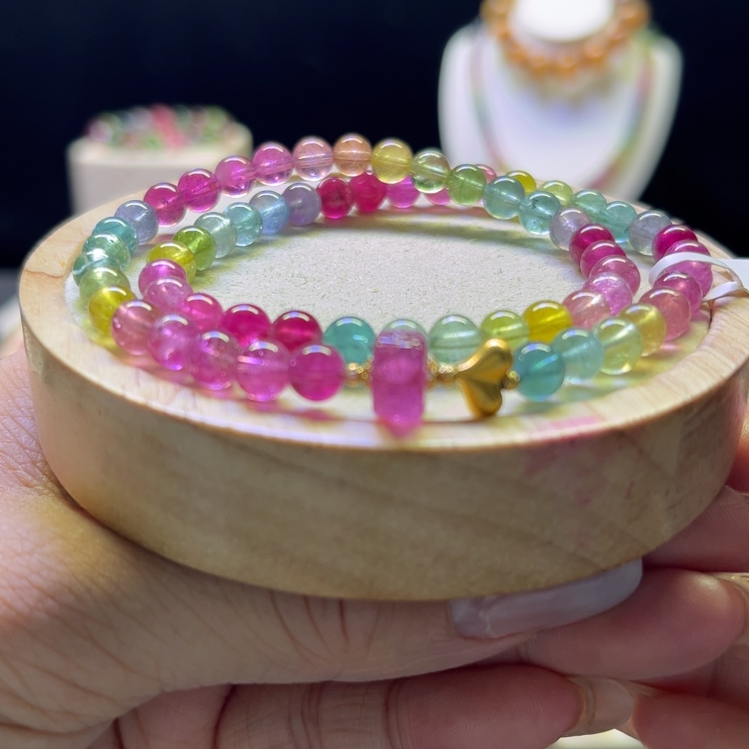 未镶嵌手链碧玺荧光5.7mm