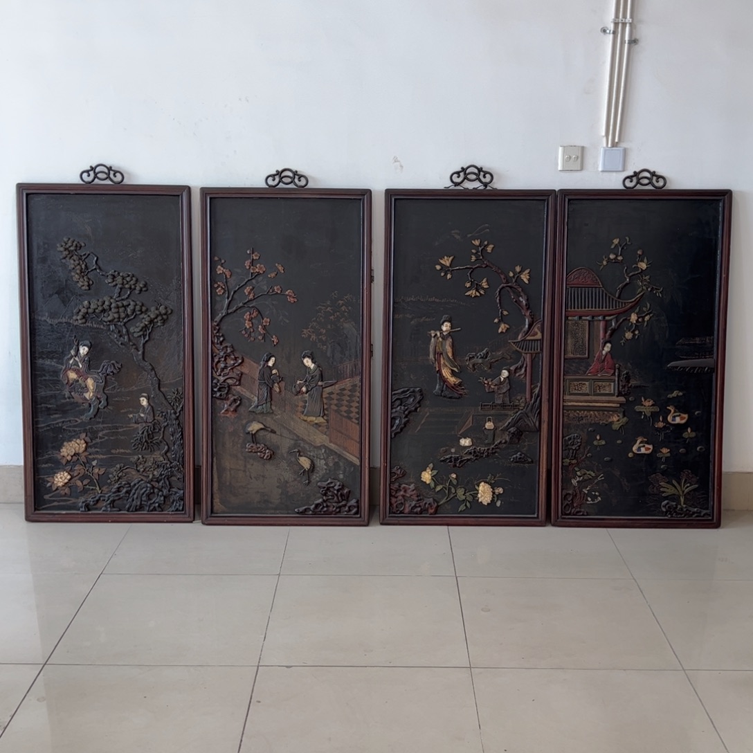 绘画屏风框画茶空间设计