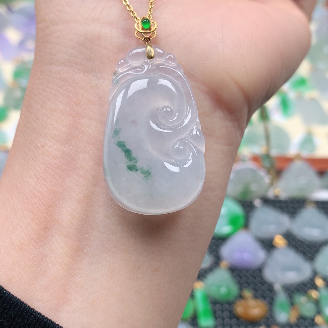 【闪购商品】翡翠吊坠(不含链)18K金镶嵌