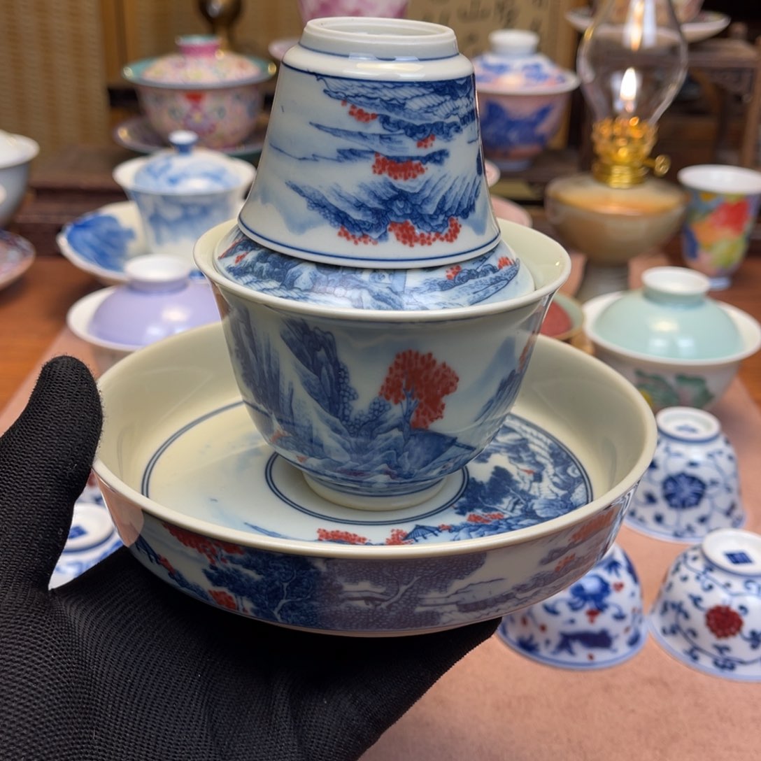 杯背****生富春盖碗壶承马蹄杯