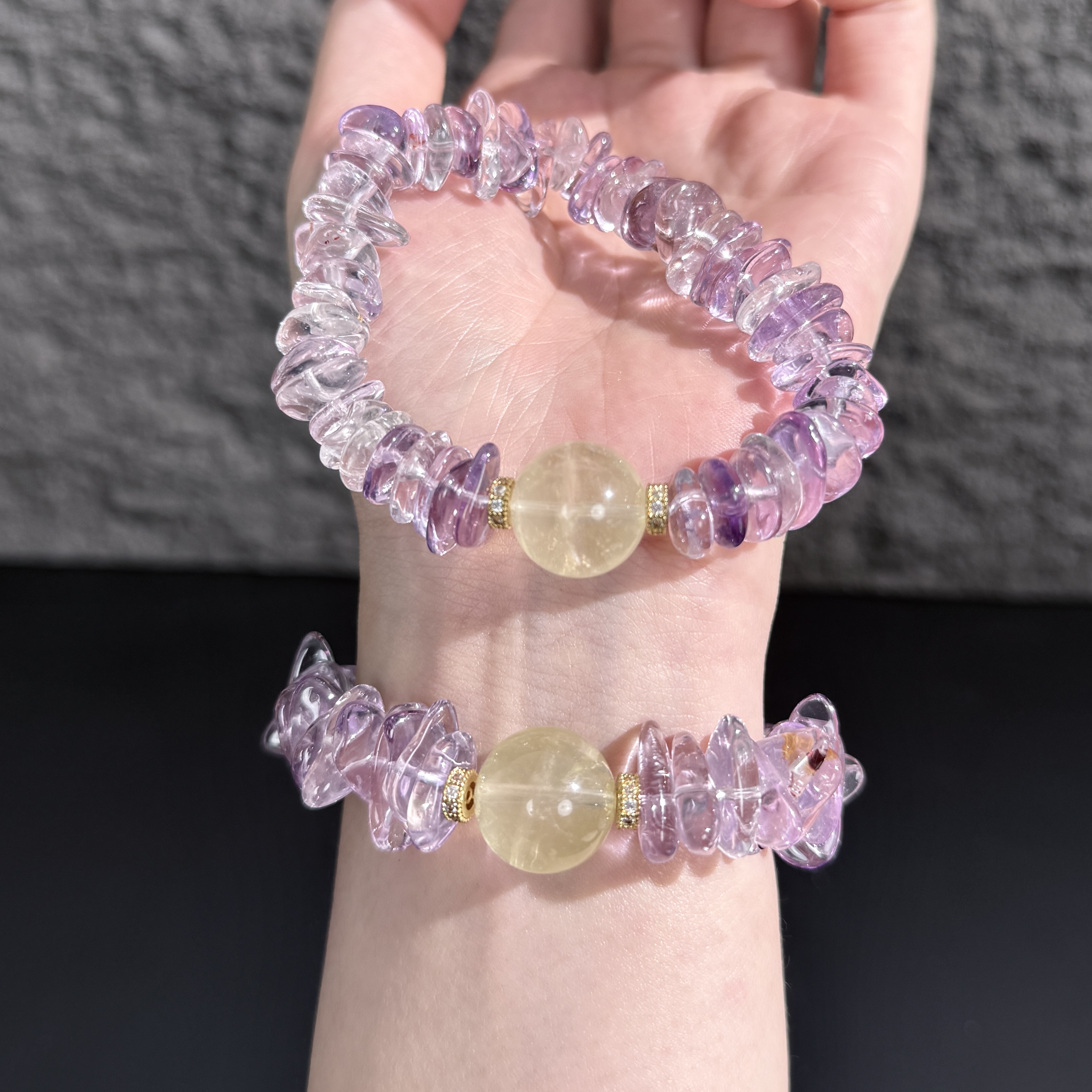 原创设计随形紫水黄水DIY手串O101多样性发一