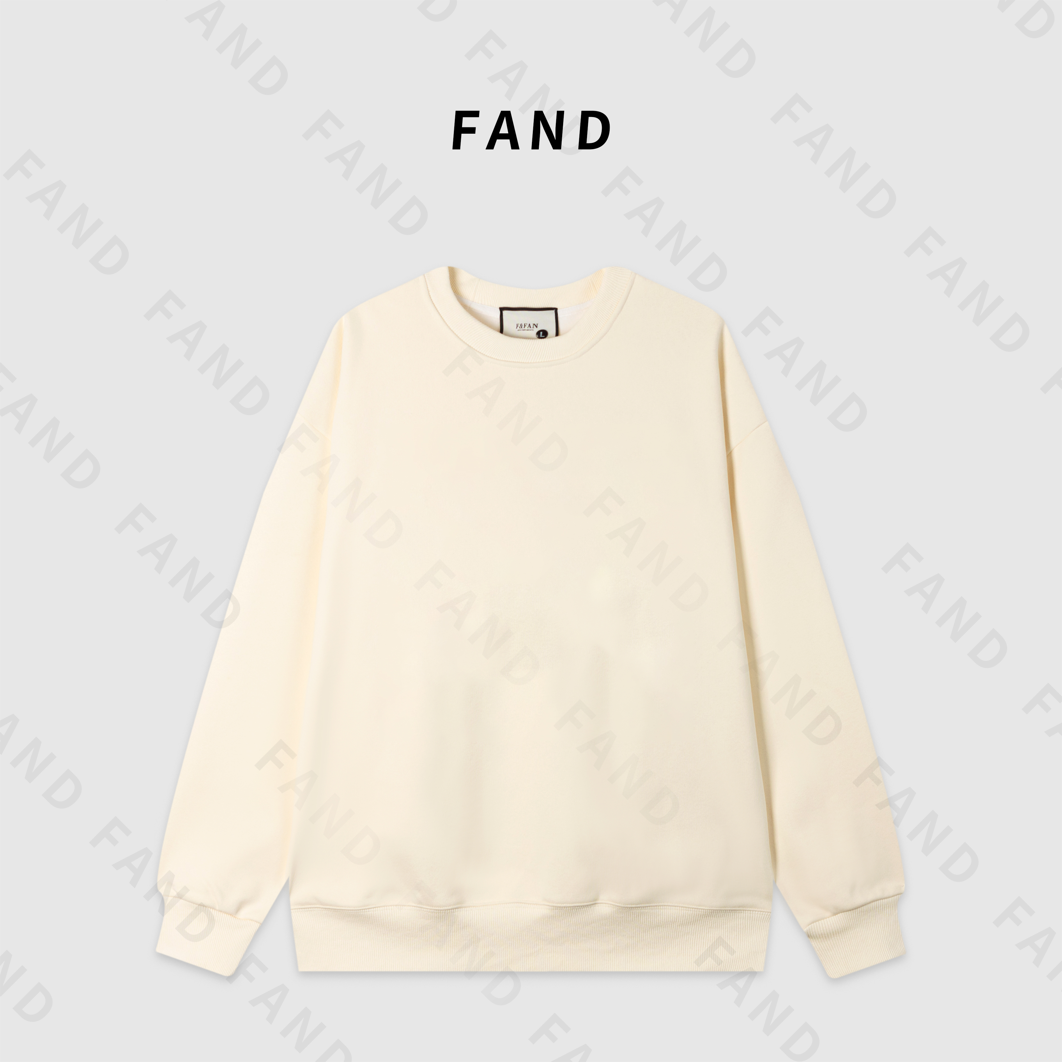 FAND【马卡龙】春季新款加绒纯色百搭圆领长袖卫衣韩版宽松上衣